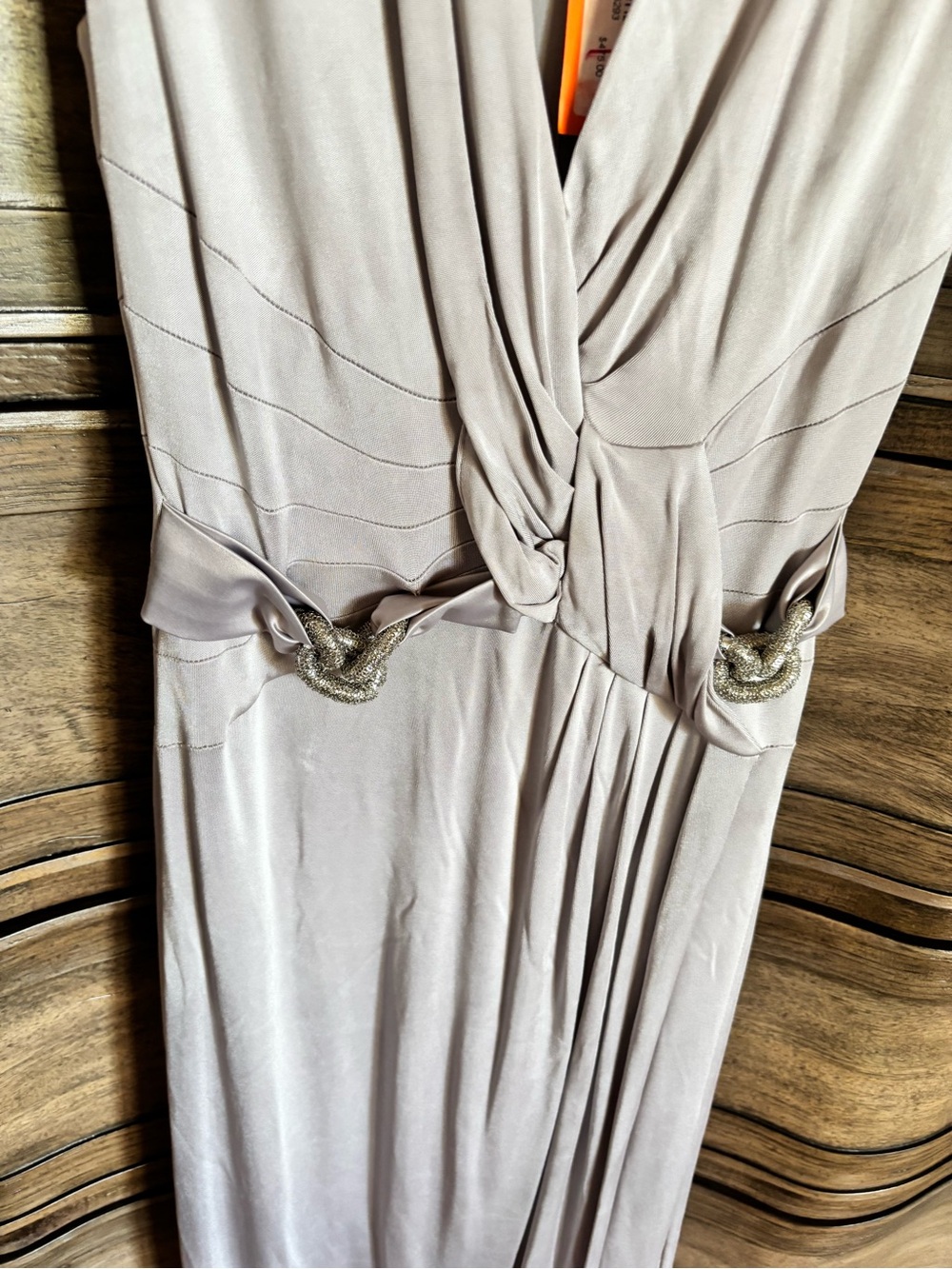 Karen Millen Sleeveless Draped Maxi Dress in Soft Taupe - Picture 10 of 12